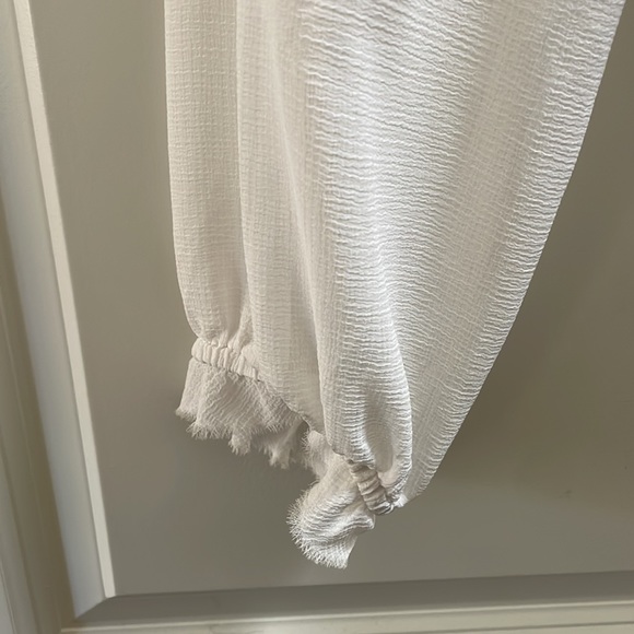 Shirred Cropped Sheer Long Sleeve Tiered shirt. Must bundle with other item/s. - Picture 3 of 4